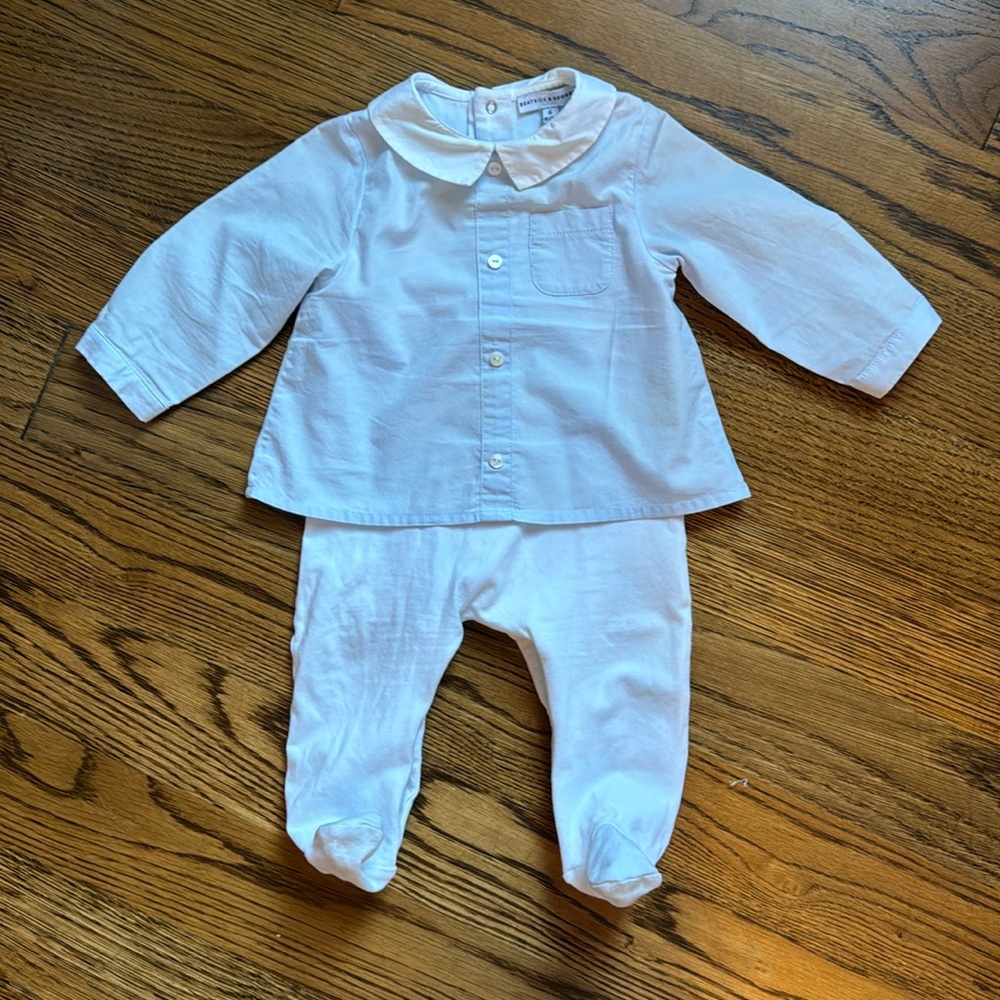 Beatrice and George Children Salon Boy Footed So Cute! 👑🩵 6 months